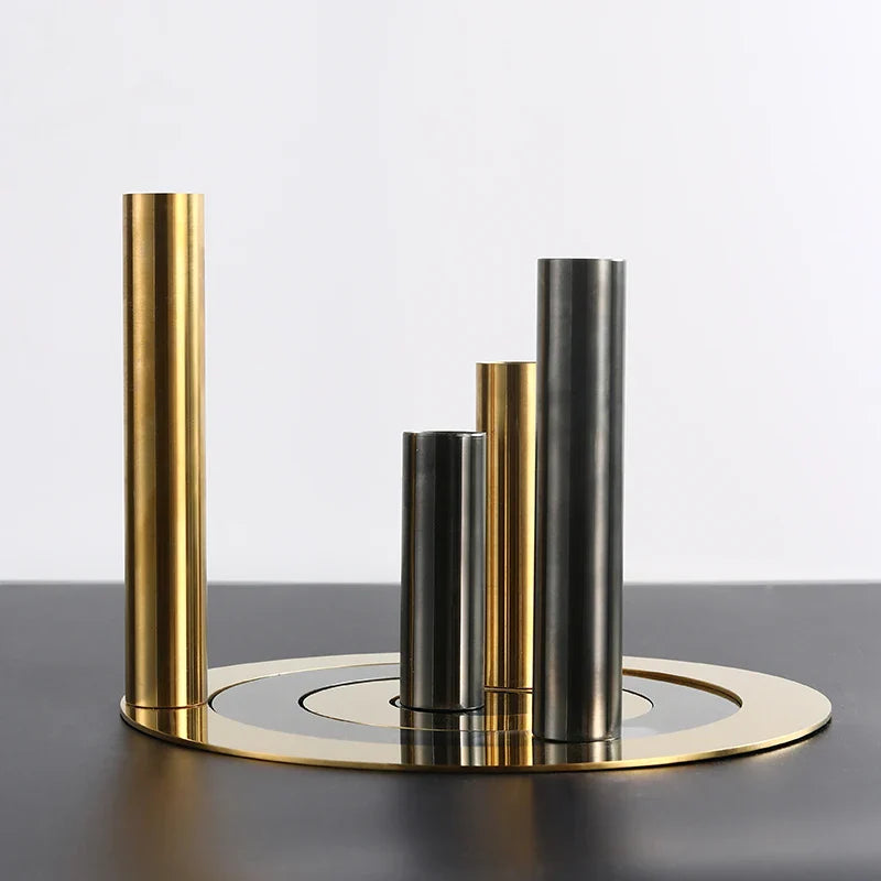 Afralia™ Stainless Steel Geometric Target Metal Figurine for Home Decoration