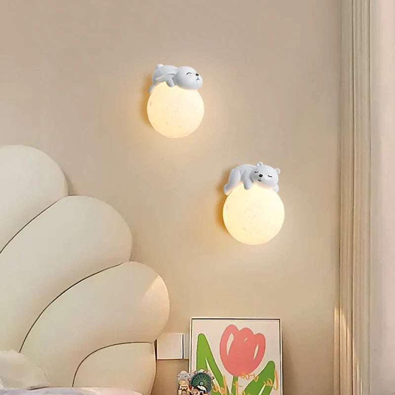 Afralia™ Cartoon Animal Wall Light for Bedroom Lighting