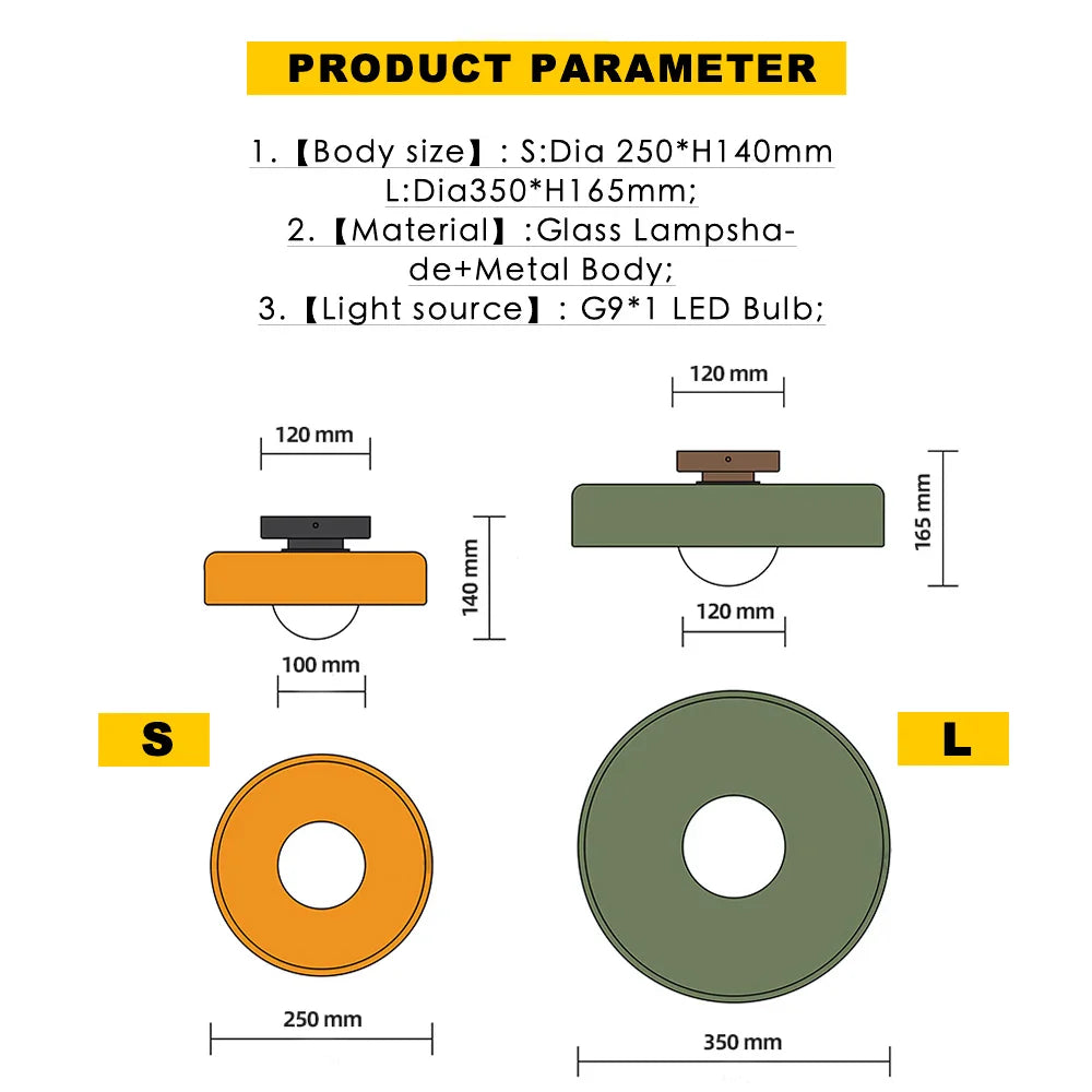 Nordic Glass Wall Lamp LED Sconce Bedroom Living Room Colorful Afralia™ Light