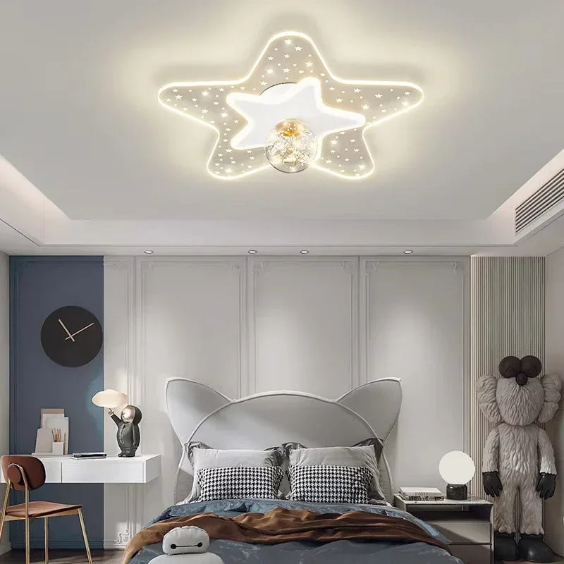 Afralia™ Modern Star LED Ceiling Lights for Living Room Bedroom Children's Room Nursery Lighting