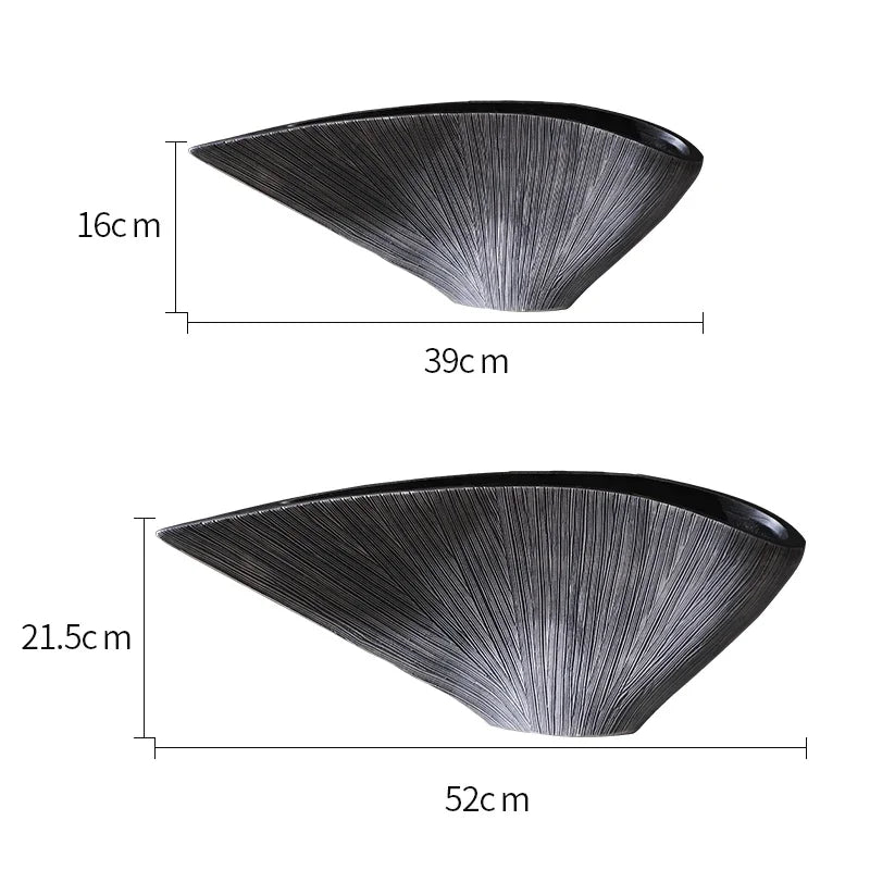 Nordic Style Resin Vase - Fan-shaped Decorative Craft for Home Decor by Afralia™