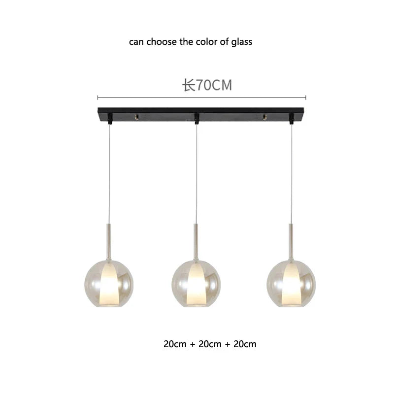 Afralia™ Designer Glass Chandelier Pendant Light for Dining Room Kitchen Loft Home Decor