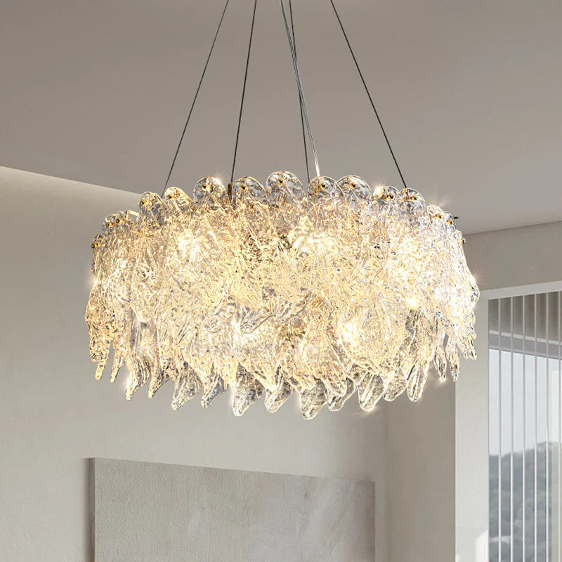 Afralia™ Luxury Crystal LED Round Ceiling Chandelier: Modern Bedroom & Living Room Pendant