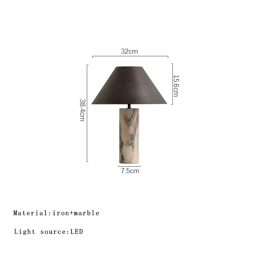 Afralia™ Luxury LED Marble Table Lamp for Bedroom Nightstand Decoration