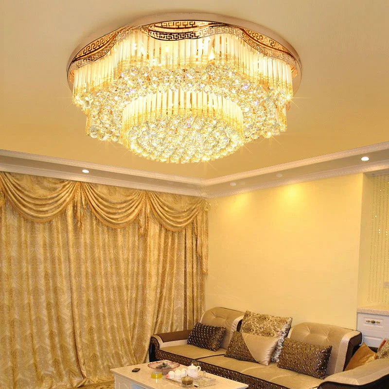 Afralia™ Modern Crystal Chandelier Ceiling Light for Living Dining Bedroom Home Lighting