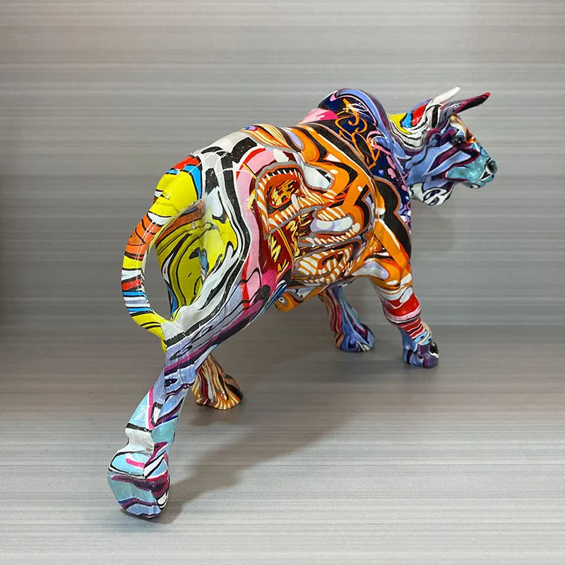 Afralia™ Resin Bull Figurine for Home Office Decor & Feng Shui Ornaments