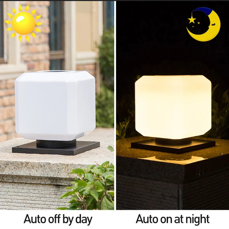 Afralia™ Solar Energy Pillar Light for Fence Wall Outdoor Garden Courtyard Lighting