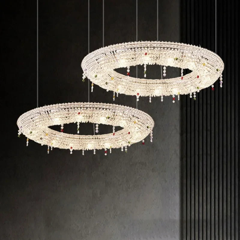 Afralia™ Italian Crystal Chandeliers LED Ceiling Pendant Lamps Indoor Luxury Lighting