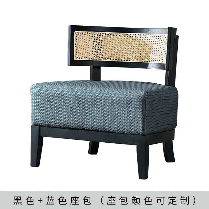 Afralia™ Nordic Rattan Outdoor Solid Wood Chair for Simple Household.