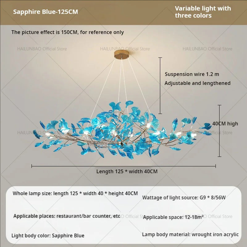 Afralia™ Gingko Leaf Chandelier: Modern Luxury Art Decor for Home, Restaurant & Bar