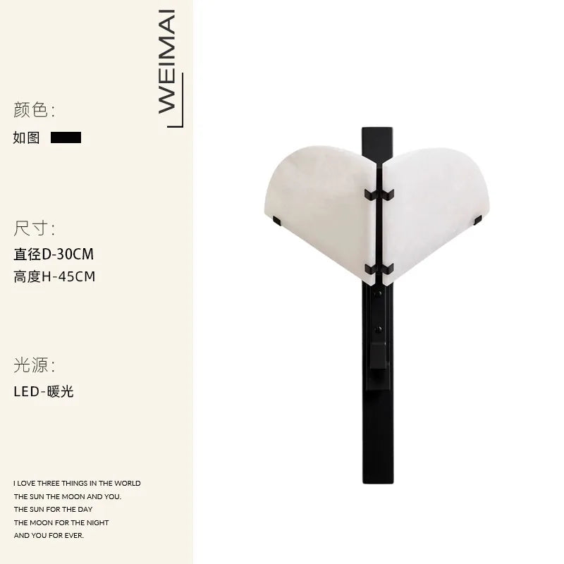 Afralia™ Marble Wall Lamp LED E14 Medieval Modern Art Decor Sconce