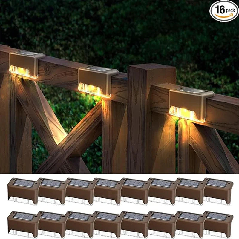 Afralia™ Solar Deck Lights 16 Pack: Waterproof LED Outdoor Step Lights for Railing, Stairs, Yard