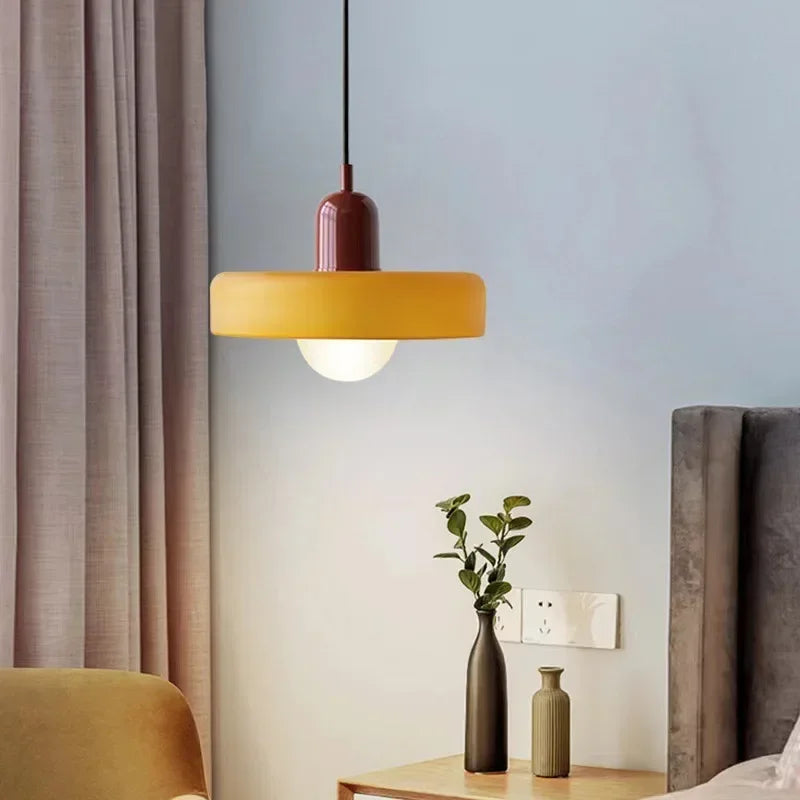 Afralia™ Nordic Glass Pendant Light - Candy Color LED Pendent Lamp