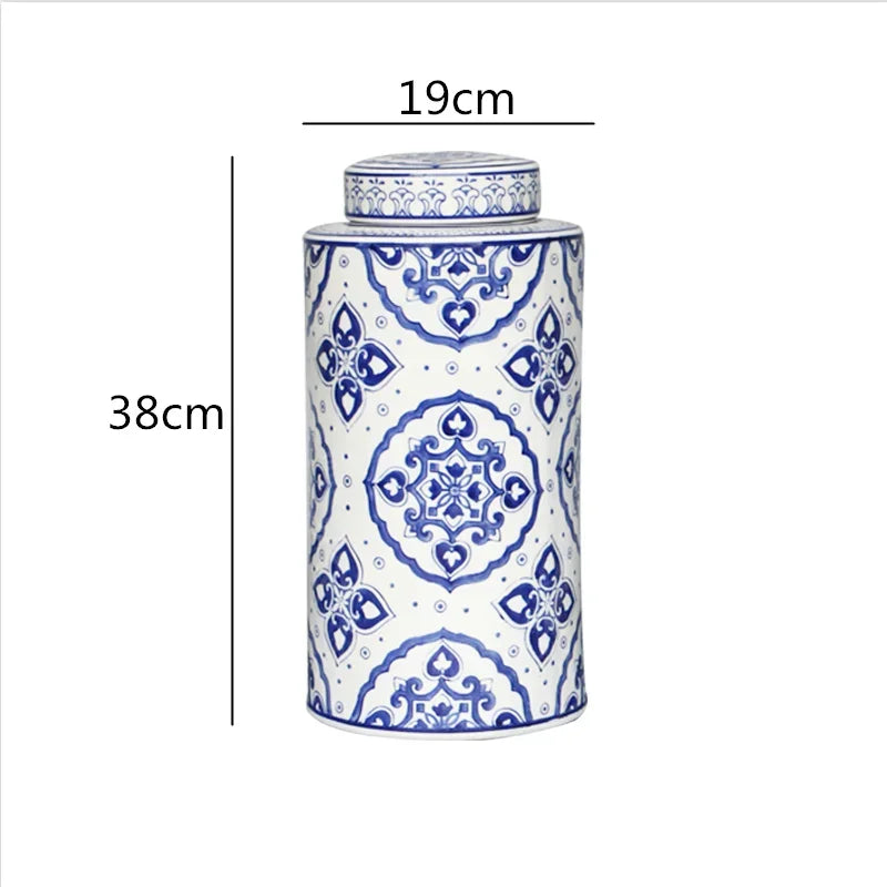 Afralia™ Chinese Retro Ceramics Golden Vase with Cover for Home Décor and Organization