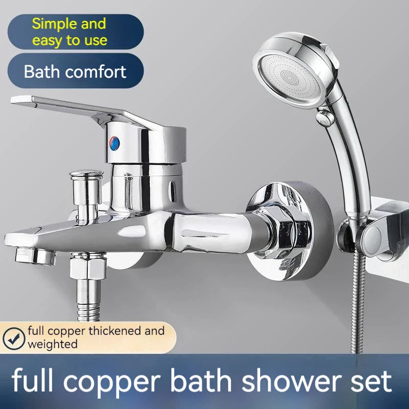 Afralia™ Triple Shower Faucet Mixer Set for Hot and Cold Water Bathing