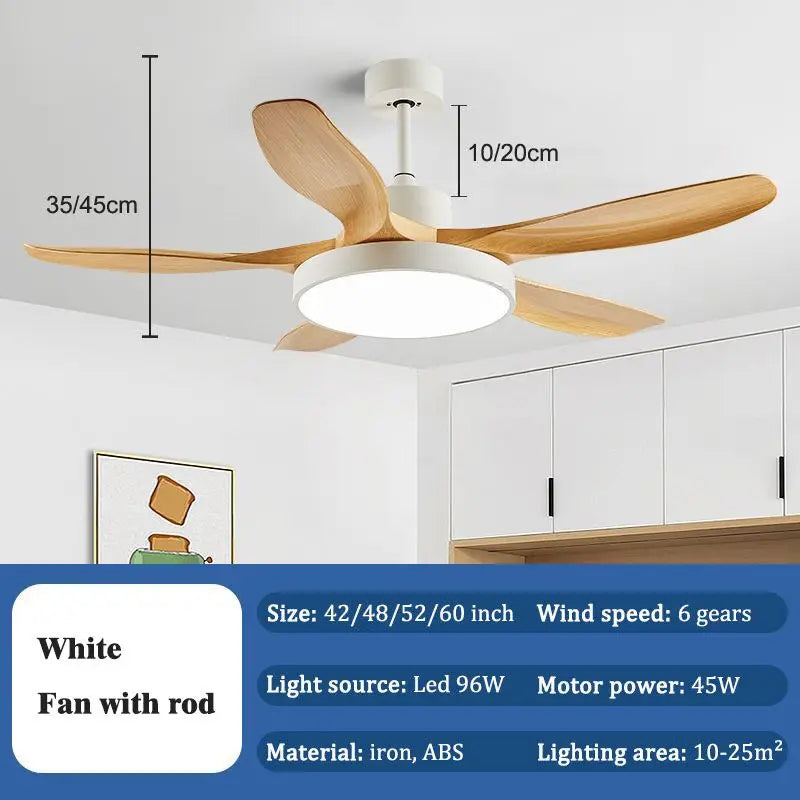 Afralia™ 52" DC Ceiling Fan Light Remote Control LED Living Bedroom 220V 110V
