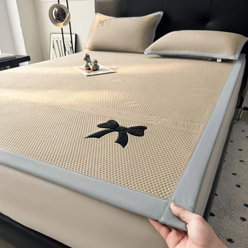 Afralia™ Butterfly Knot Jacquard Ice Bean Cool Mat 2Pcs Set - Soft, Breathable Summer Cushion