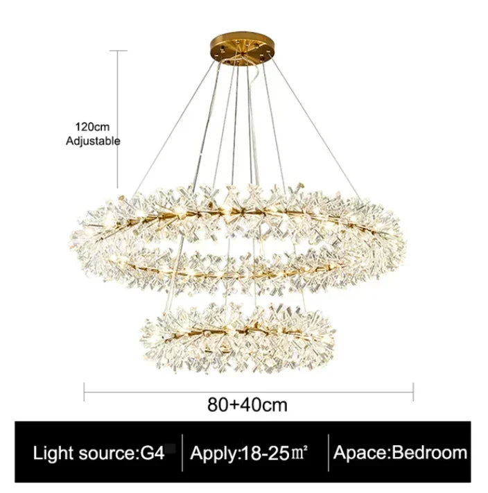 Afralia™ Luxury Crystal Chandelier: Modern LED Round Ceiling Lamp