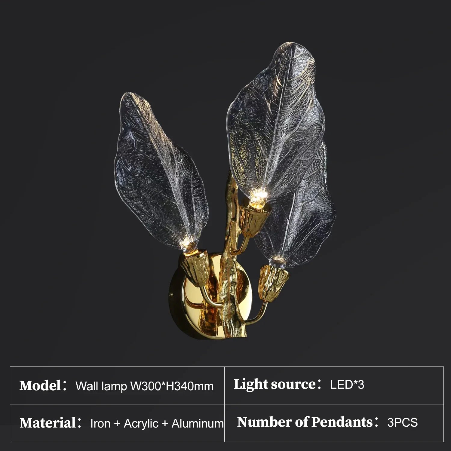 Afralia™ Leaf Design Clear Glass Pendant Light, Luxury Ceiling Lamp