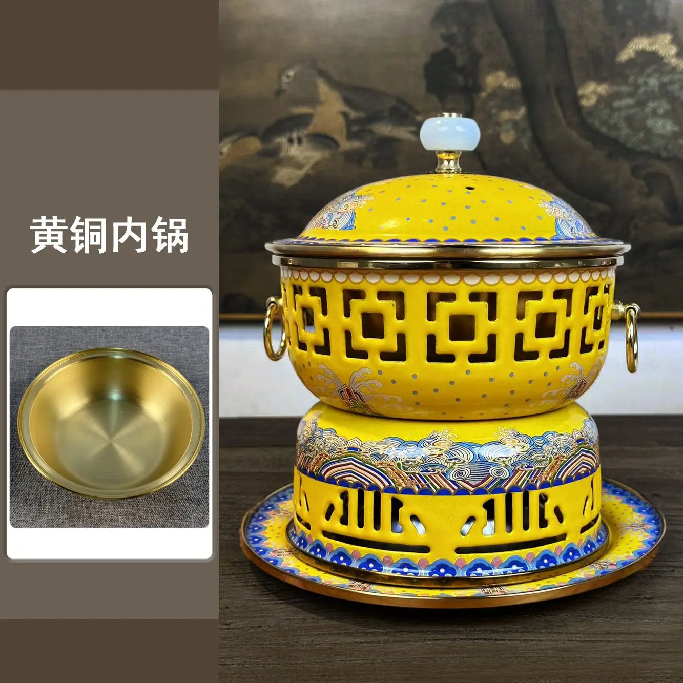 Afralia™ Copper Shabu Hot Pot Stockpot for Family Gathering and Picnic