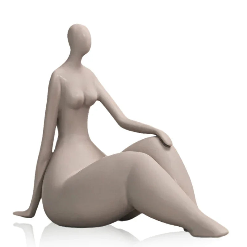 Yoga Woman Sculpture for Nordic Home Decor by Afralia™