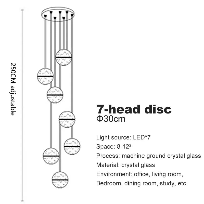 Afralia™ Crystal Ball LED Chandelier for Modern Living Room & Bedroom décor
