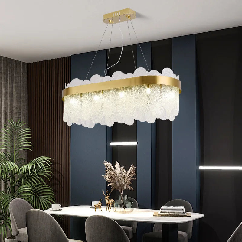 Afralia™ LED Crystal Chandelier Pendant Light for Living Room & Restaurant