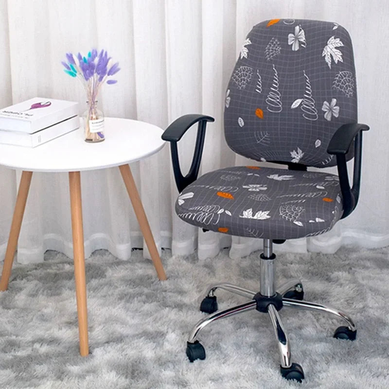 Afralia™ Printed Spandex Chair Cover: Universal Office Chair Protector for Comfort and Style