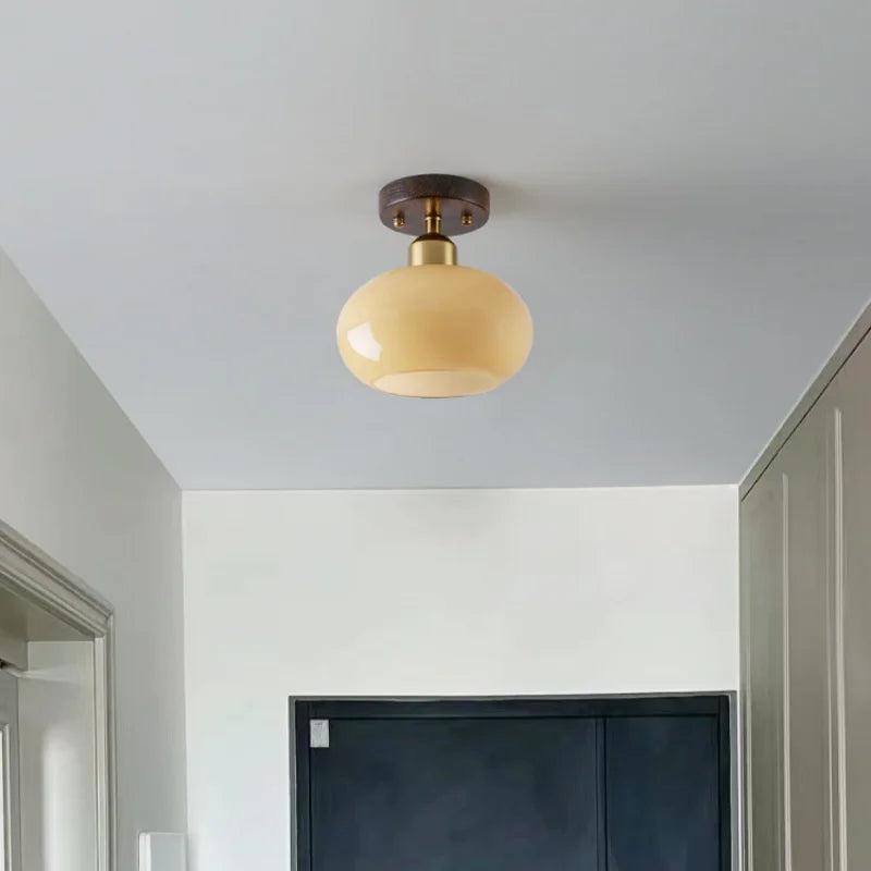 Afralia™ LED Ceiling Lamp Japanese Style Glass Modern Living Room Lighting