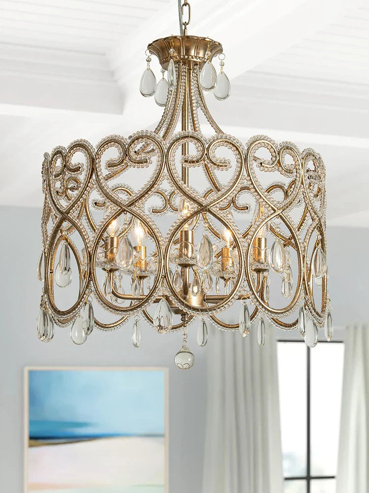 Afralia™ Crystal Heart Ceiling Light - Romantic Princess Bedroom Chandelier