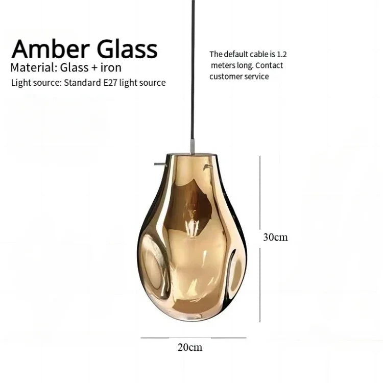 Afralia™ Colorful Glass Chandelier LED Pendant Light for Cafe Dining Room