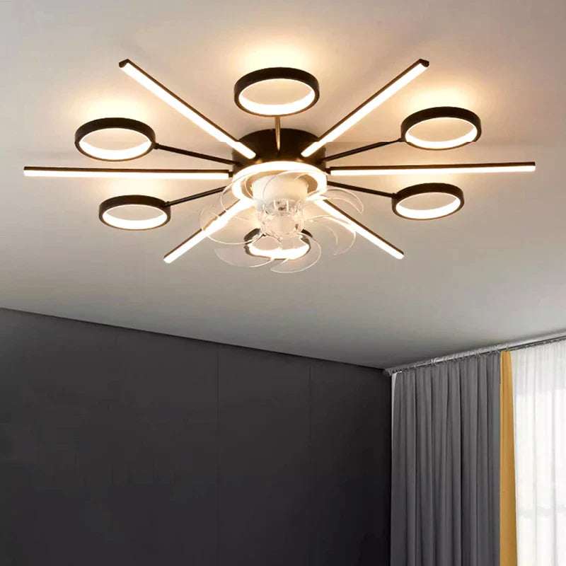 Afralia™ Kids Bedroom LED Ceiling Fan with Bladeless Design and Remote Control