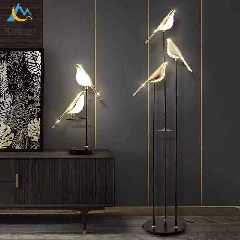 Afralia™ Crow LED Floor Lamp - Nordic Minimalist Magpie Bird Table Light