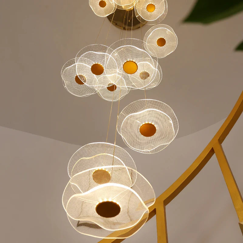 Afralia™ Lotus Leaf Chandelier: Modern Nordic Design for Living Room, Bedroom, Attic.