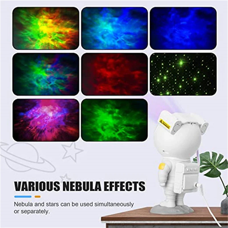 Afralia™ Astronaut Star Projector Night Light for Kids Room and Party Decor