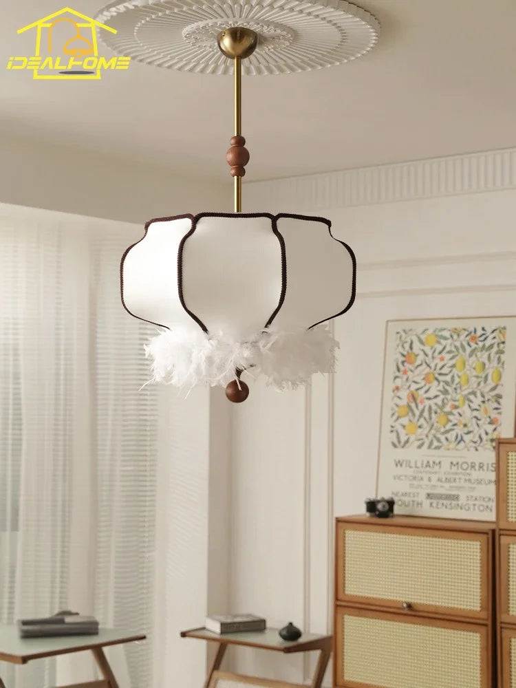 Afralia™ Minimalist Feather Pendant Light LED E27 Hanging Lamp for Bedroom and Restaurant