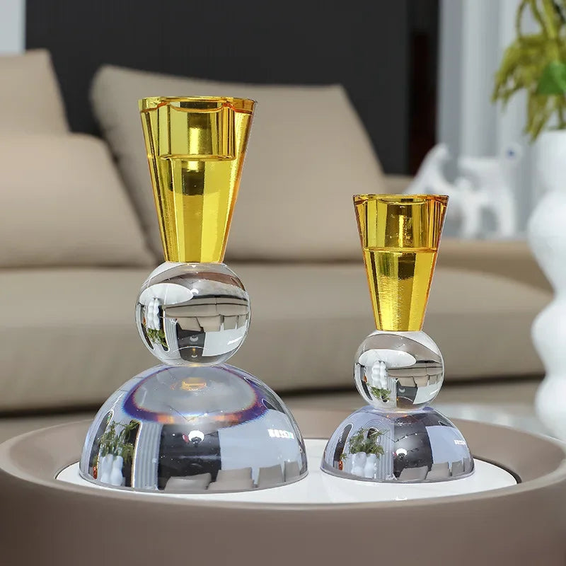 Afralia™ Crystal Candle Holder: Elegant Table Centerpiece for Romantic Events & Home Decor