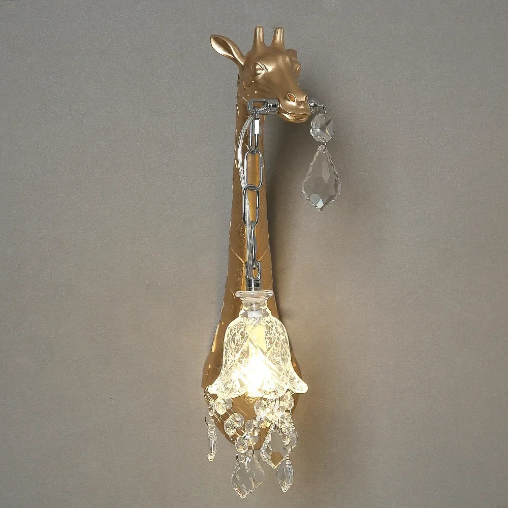 Afralia™ Giraffe Resin Wall Lamp Sconce Light for Bedside & Living Room Decor