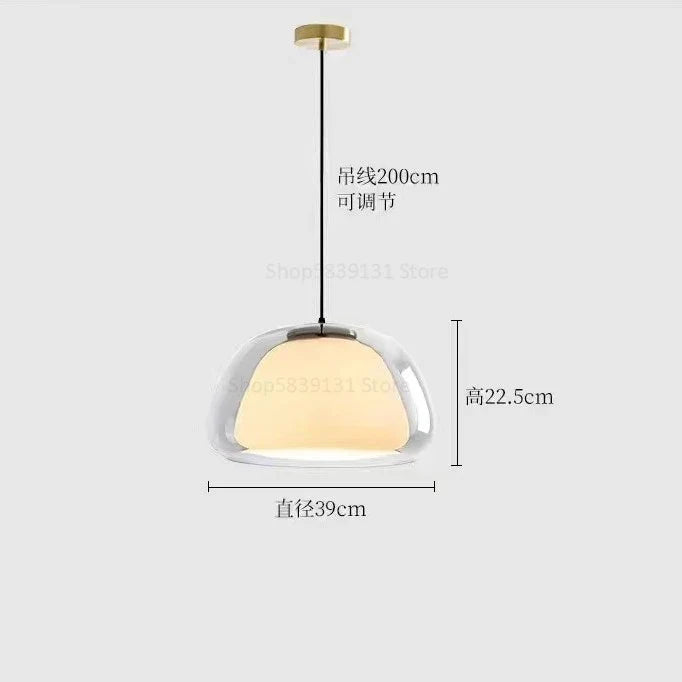Afralia™ Modern Luxury Cream Glass Pendant Light Fixture for Living Room & Kitchen