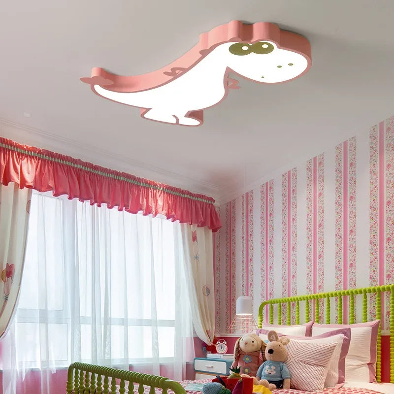 Afralia™ Dinosaur LED Ceiling Lamp for Kids Room, Warm & Romantic Bedroom Light