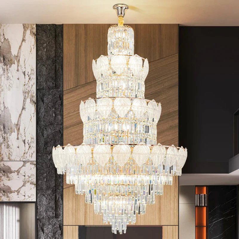 Afralia™ Crystal Duplex Villa Chandelier: Elegant Loft Apartment Light Luxury for Fashionable Living Rooms.