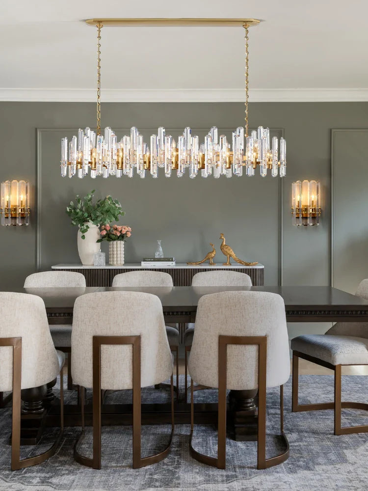 Afralia™ Retro E14 LED Crystal Chandelier for Dining Room