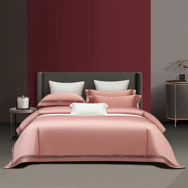 Afralia™ Luxury Hollow Lace Wide Edge Bedding Set, Soft Duvet Cover, Sheet, Pillowcases