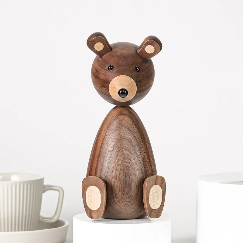 Afralia™ Wooden Bear & Squirrel Family Figurines - High Quality Nordic Design