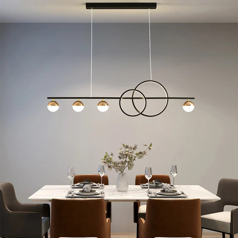 Afralia™ Nordic Minimalist LED Chandelier for Modern Dining, Bar, and Restaurant