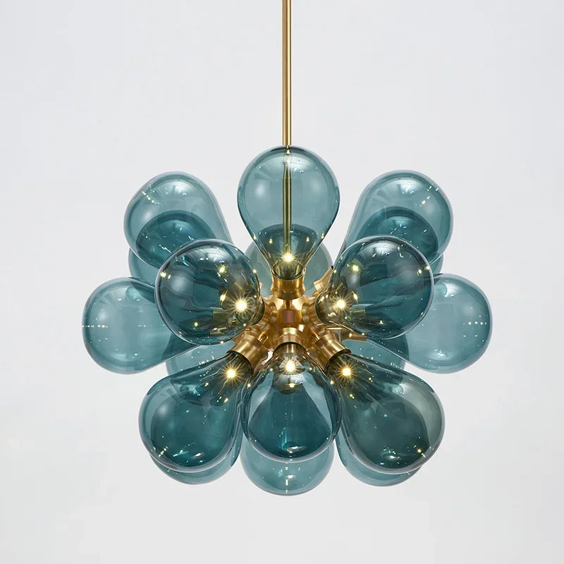 Afralia™ Glass Bubble Chandelier Ceiling Pendant Light for Modern Living Room Decor