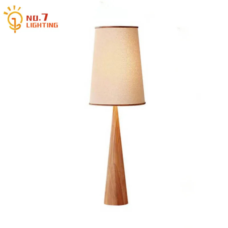 Afralia™ Zen Solid Wood LED Floor Lamp with Cloth Lampshade for Home and Cafe