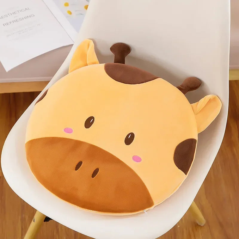 Afralia™ Animal Print Round Office Chair Cushion with Memory Foam & Velvet Cover