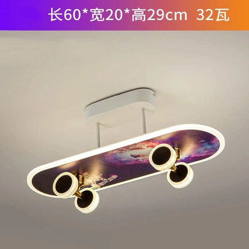 Afralia™ Skateboard Ceiling Lights: Modern Nordic Design for Children's Room, Boy/Girl Living Decor