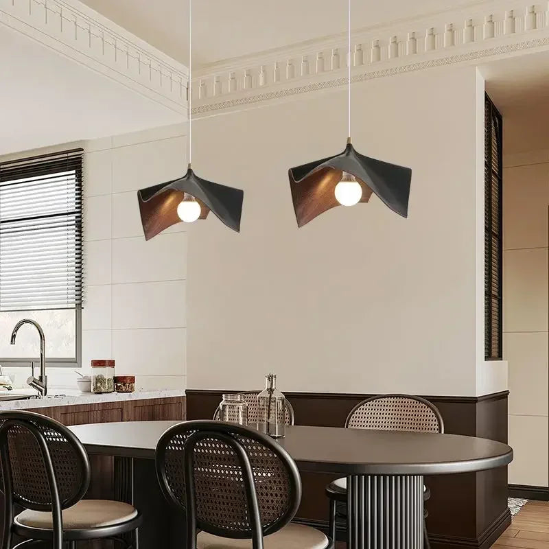 Afralia™ Black Resin LED Chandelier Pendant Light for Living Room and Bedroom